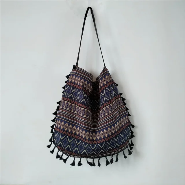 New Vintage Bohemian Fringe Shoulder Bag Women Tassel Boho Hippie Gypsy Fringed Women's Handbags Open Bags 2