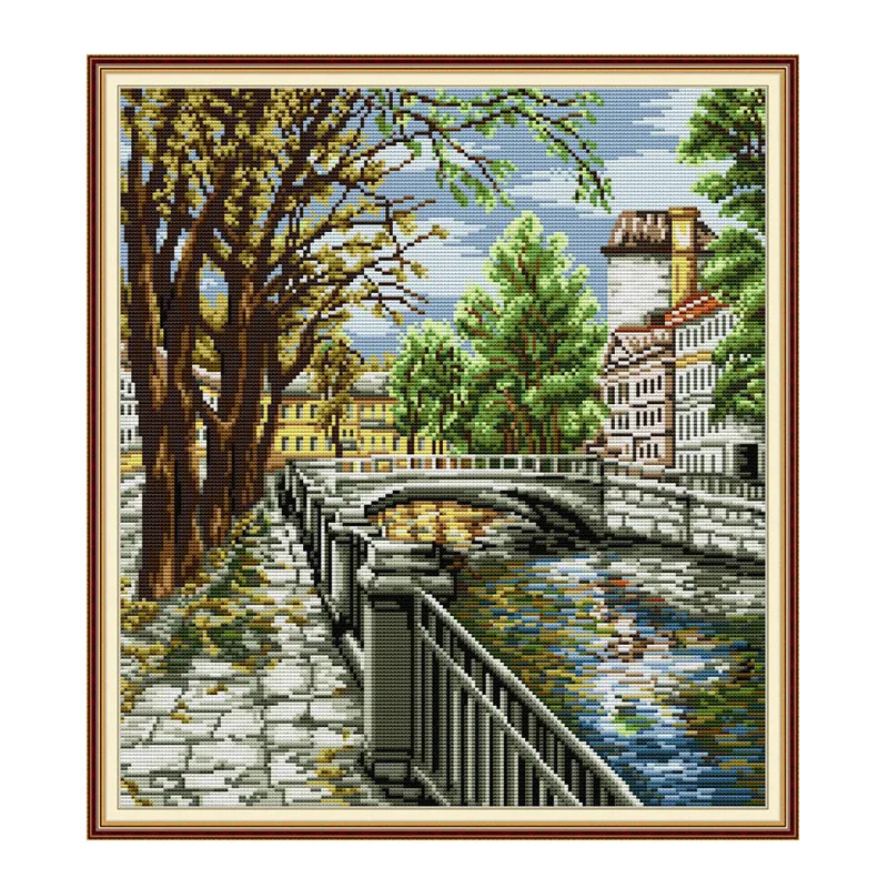 

Набор для вышивки крестиком Waterside aida 14ct 11ct, рукоделие с принтом