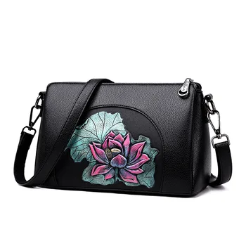 

New Style Soft Leather Square Sling Bag Fashion Crossbody Bag Mom Bag