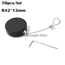 50 шт./лот, растягивающаяся пустышка для безопасности сотового телефона, противоугонная проволочная коробка, стальной кабель, recoiler для розничного дисплея, противоугонная