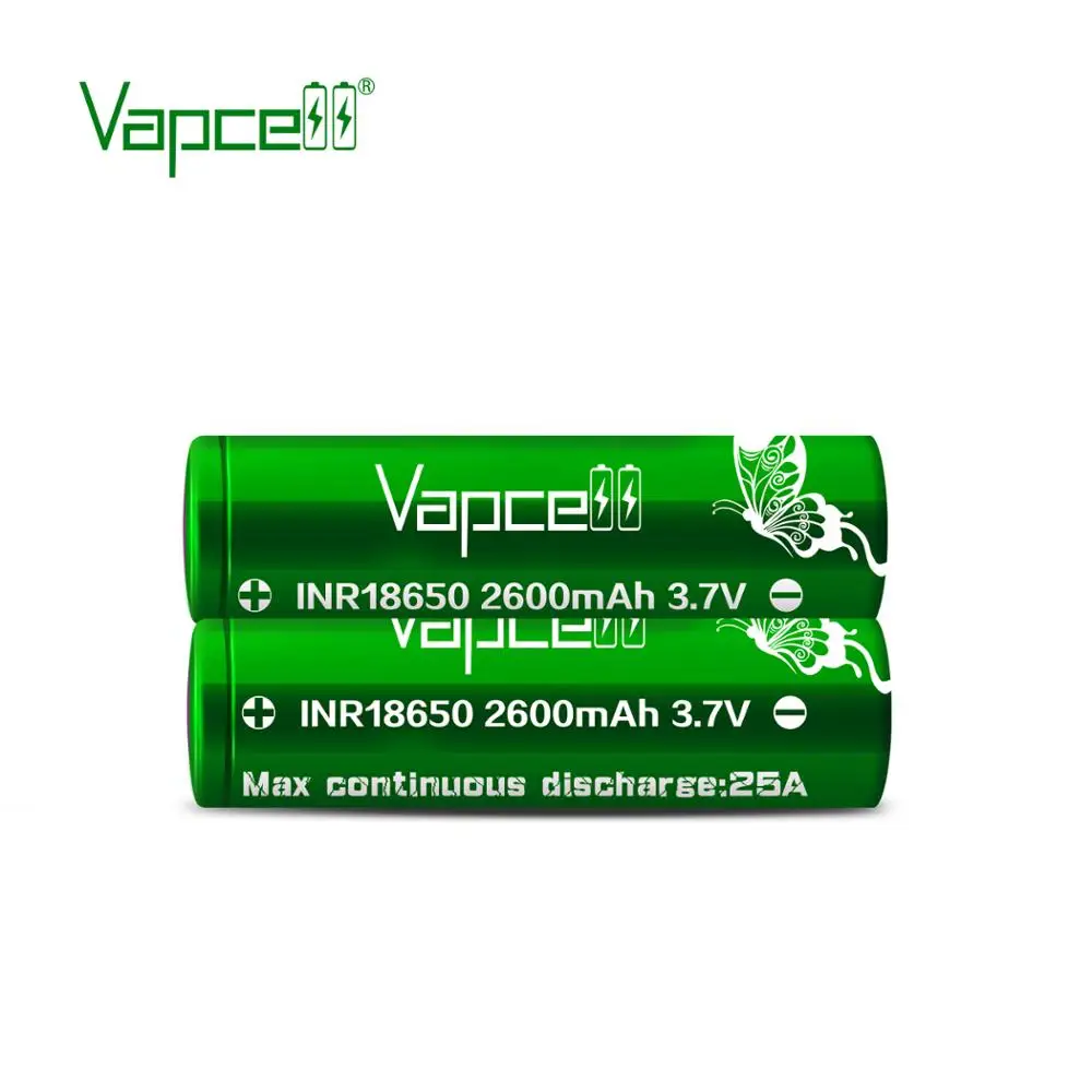 Vapcell 18650 2600 мАч 25a аккумуляторная батарея перезаряжаемая литий ионная 3 7