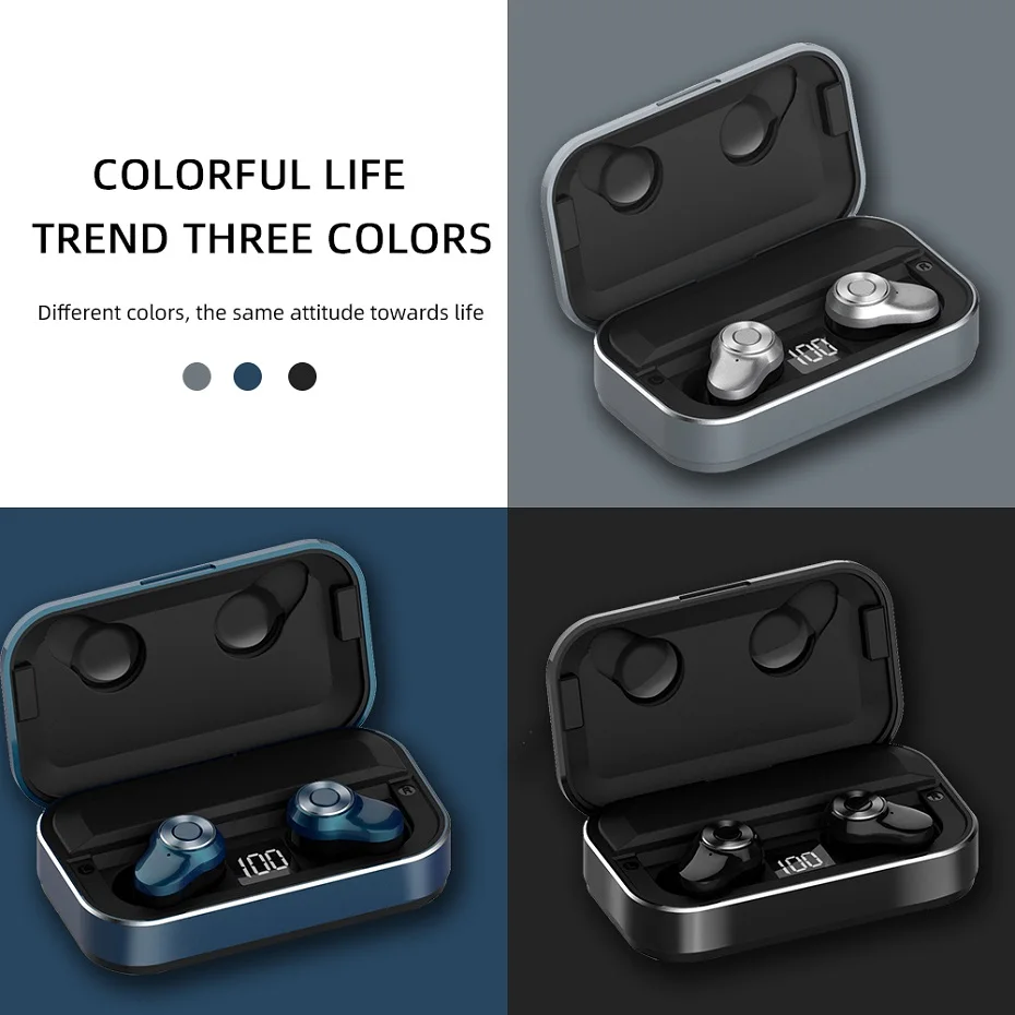 Bluetooth V5.0 Wireless Earphone IPX5 Waterproof Headphones Stereo Sport Earbuds 3500mAh Capacity Headset For iOS Android Phones