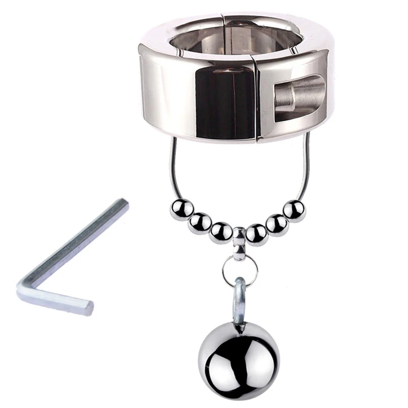 Stainless Steel Testicle Stretcher Heavy Duty Scrotum Penile weight  training Ring Locking Pendant Weight Male Envío gratuito
