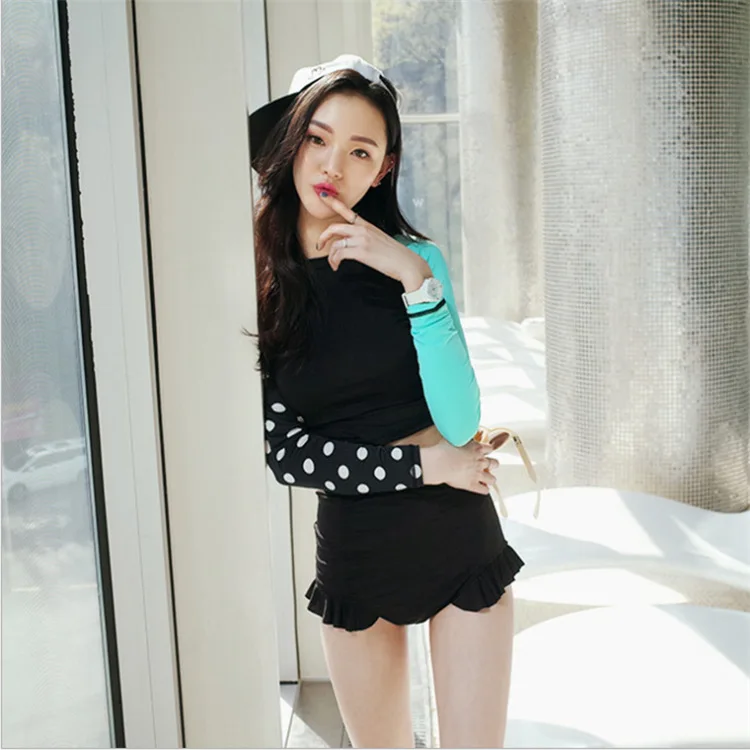 

2016 Purchasing Agents New Style Yoga Clothes Diving Suit Playful Matching Color Long Sleeve Split Type Hot Springs Conservative
