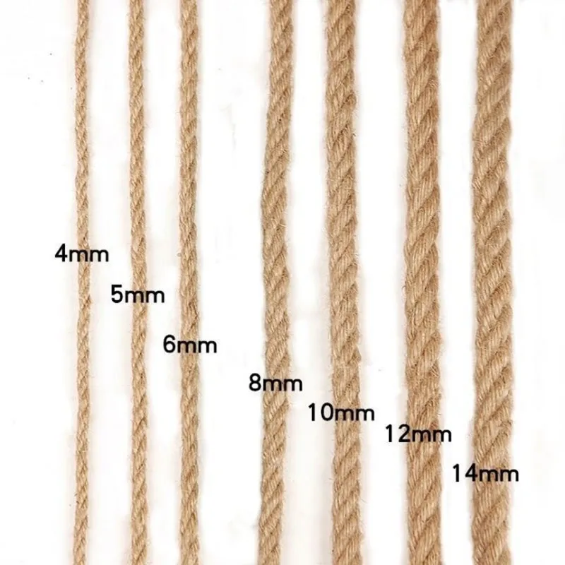 4mm 5mm 6mm 8mm 10mmx100m Sisal Ropes Jute Twine Rope Natural Hemp Cord Decor Cat Pet Scratching Home Art Decor jute rope sisal rope