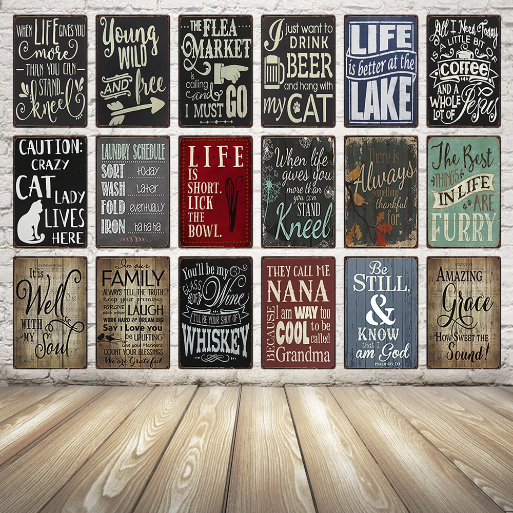 

[ Kelly66 ] Whisky Crazy Cat Lady Lives Here Family Metal Sign Tin Poster Home Decor Bar Wall Art Painting 20*30 CM Size Dy13