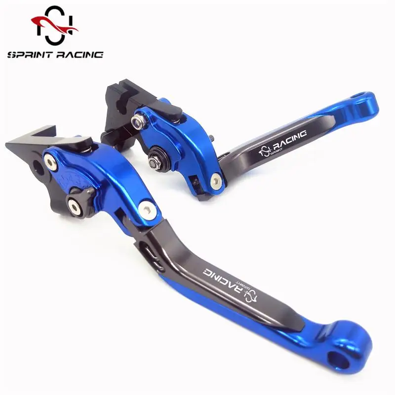 Sprint Racing Motorcycle Folding Extendable CNC Adjustable Clutch Brake Levers Handlebears Accessories For benelli TNT135 TNT125 - Цвет: Blue-Titanium