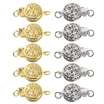 

5 Pieces Fashion Pendant Connector Pinch Clasp Bails DIY Jewelry 1.4cm Gold