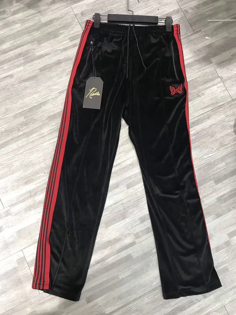 Новые полосатые спортивные штаны с вышивкой бабочки для женщин и мужчин 1:1 лучшее