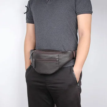 

AGBIADD Men's Waist Belt Bag Fanny Pack Chest Bag For Men Leather Heup Tas Heren Pochete Saco De Homem Cintura