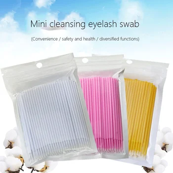

Makeup Tools 100Pcs/bag Disposable Eyelashes Extension Individual Lash Removing Swab Micro Brush For Eyelash Extension