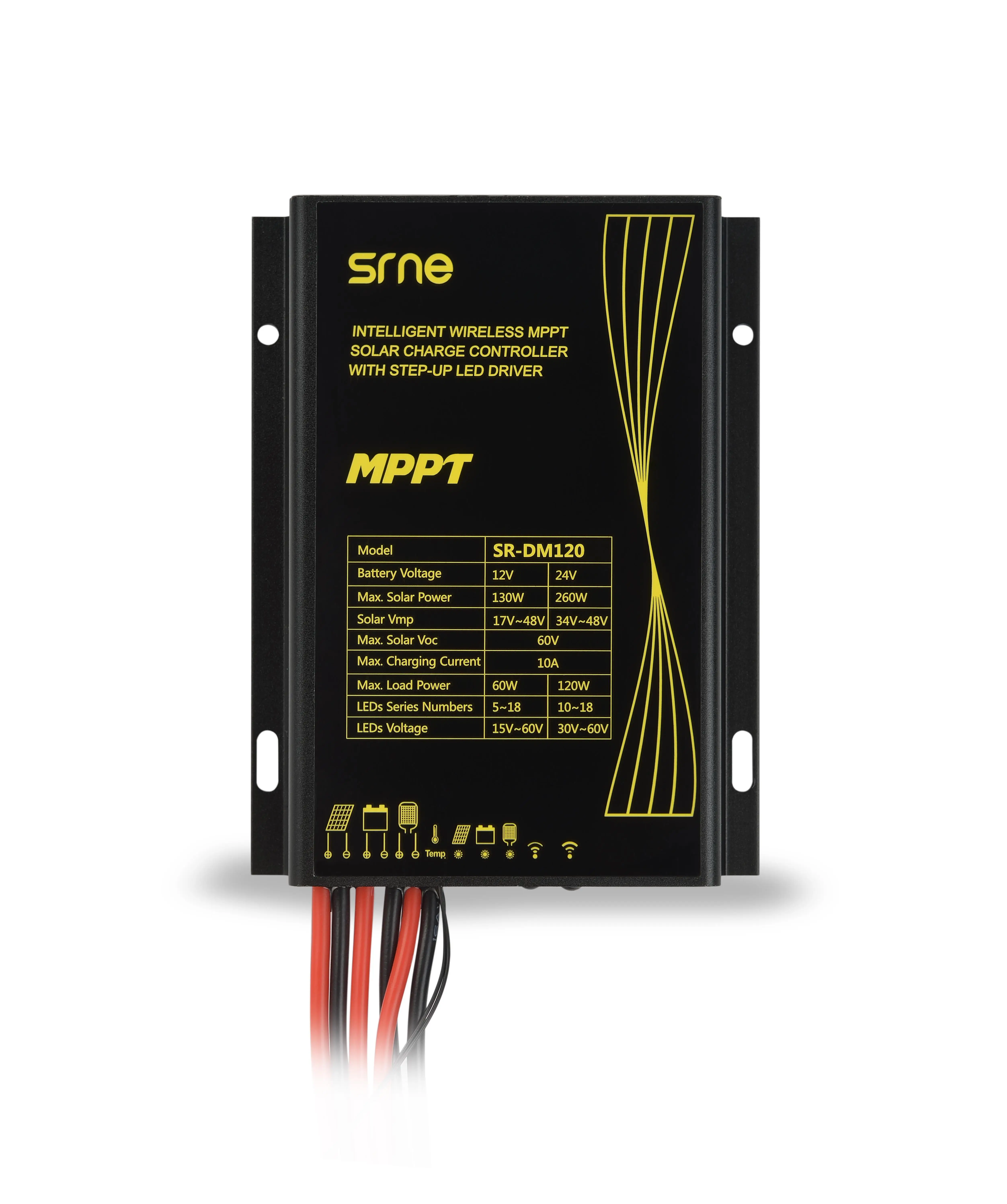 

SRNE DM160 15A MPPT solar street light controller 10A inpuctcurrent max output 12v/80w 24v/160w IP68 waterproff