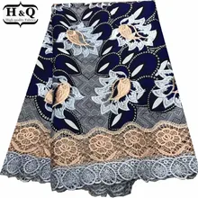 Новая Анкара вышитая ткань батик с кружевом нигерийское гипюровое кружево Африканский принт восковая Кружевная Ткань 6 ярдов хлопковые восковые кружева