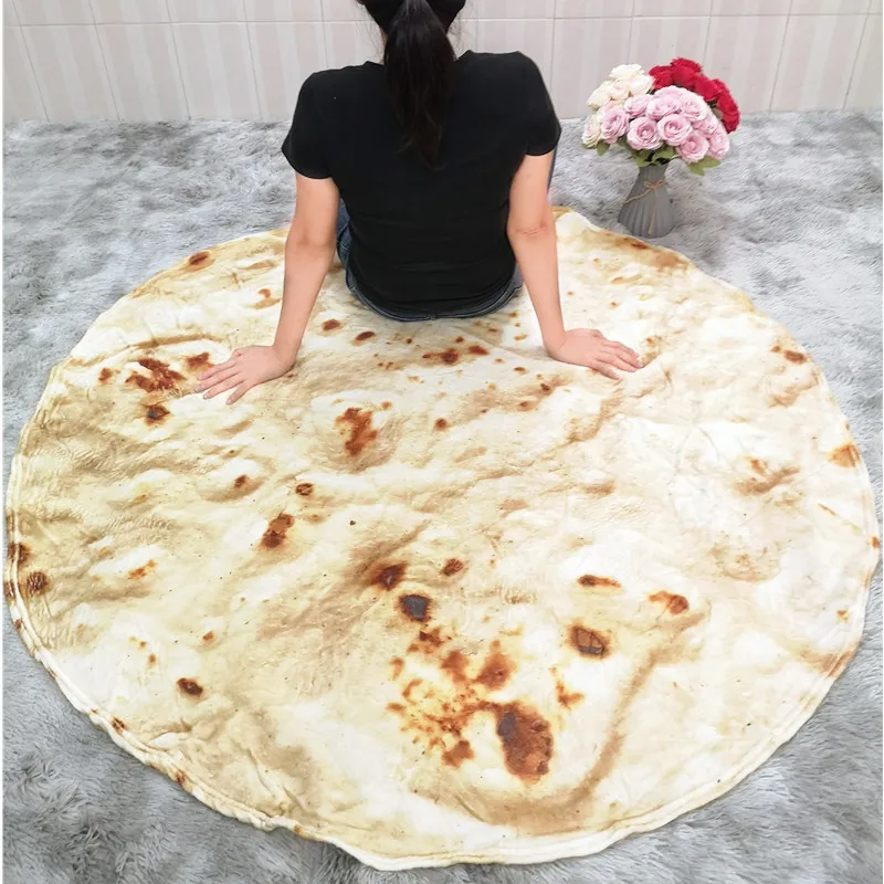 Pizza Tortilla Tortilla Blanket Pita Lavash soft blanket for bed wool sofa plaid plush bedspread Manta Burrito Koce-5