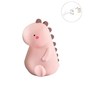 

Dinosaur Shaped Cute Nursery Lamp Rechargeable Silicone Baby Night Light Color Changing With Touch Sensor Portable Bedside Gifts