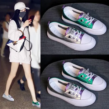 

Tleni Color matching flat shoes women soft bottom set walking shoes 2019 spring and summer wild new women's sports shoes ZD-223