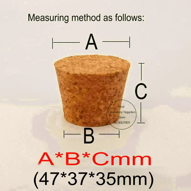 47*37*35mm Lab Wooden Corks Test Tube Stoppers Glass Wine Bottle Plugs for School Experiment or Household