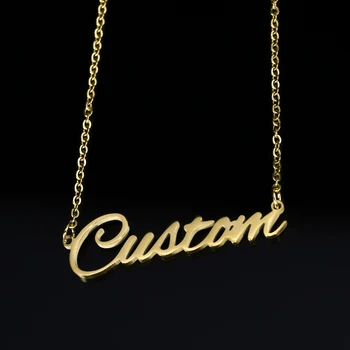 

Personalized Old English Custom Name Necklaces For Women Men Gold Silver Color Stainless Steel Charm Pendant Necklace Jewelry