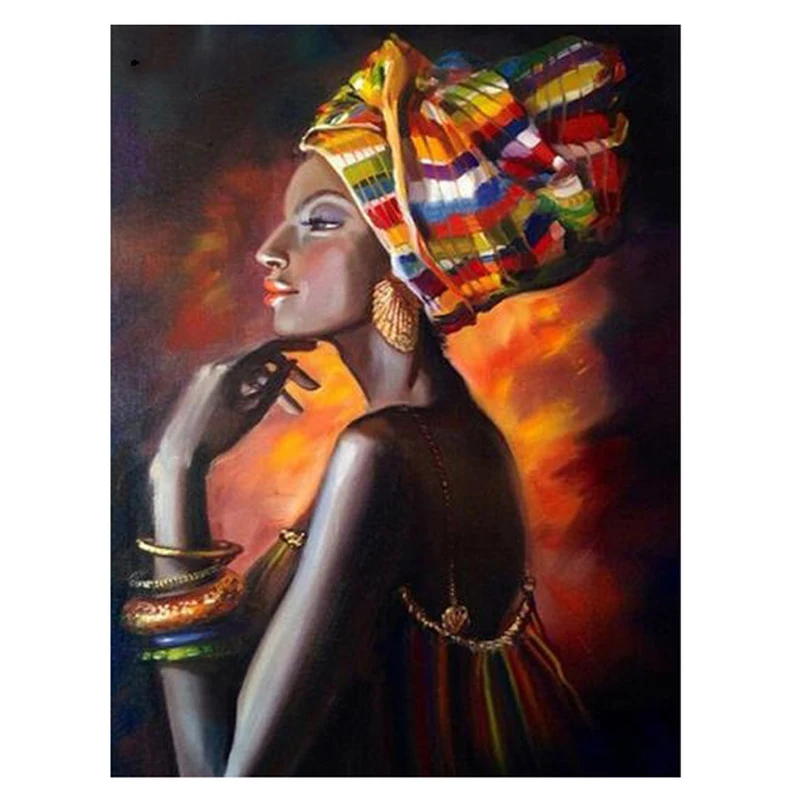 

Diy Diamond Embroidery 5d Diamond painting african lady full square Diamond mosaic painting of rhinestone New Year Decor