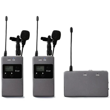 

KW-M01 50-Channel UHF Professional Chargable Dual Wireless Lavalier Microphone System for Canon 5DII/5DIII,6D,Camcorder & Smartp