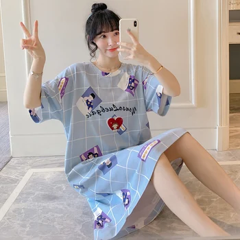 

2020 Summer Woman Night sleepwear Short Sleeve Nightdress womens clothing Lingerie Dress Women sleepwear nightgown