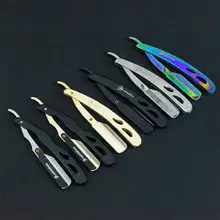 Univinlions парикмахерские инструменты для бритья Бритва и лезвия для волос античный черный складной нож для бритья из нержавеющей стали прямой держатель для бритвы