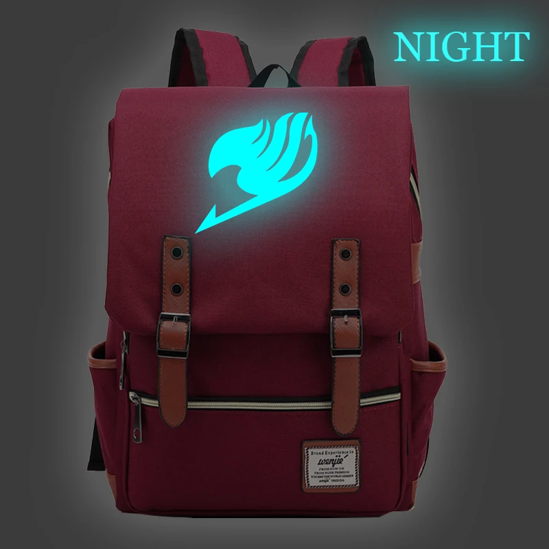Canvas Backpack 8 Феи хвост печати холщовый рюкзак для ноутбука Женская Мужская школьная сумка аниме рюкзак в стиле Харадзюку сумки 16 дюймов Путешествия Рюкзак Sac Dos - Цвет: Canvas Backpack 8