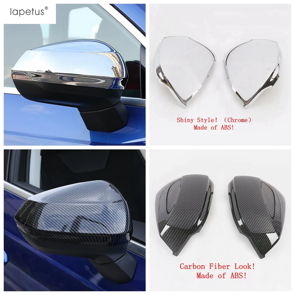 

LapetusÂ ABS Chrome / Carbon Fiber Look Exterior Refit Kit Fit For Audi Q3 2019 2020 2021 Rearview Mirror Cover Trim Accessories