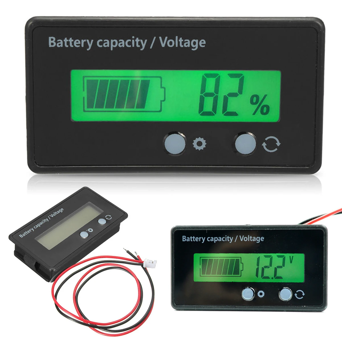 

6-70V LCD Screen Acid Lead Lithium Battery Capacity Indicator Voltmeter Voltage Tester Display Monitor With Backlit Cableâ€‹