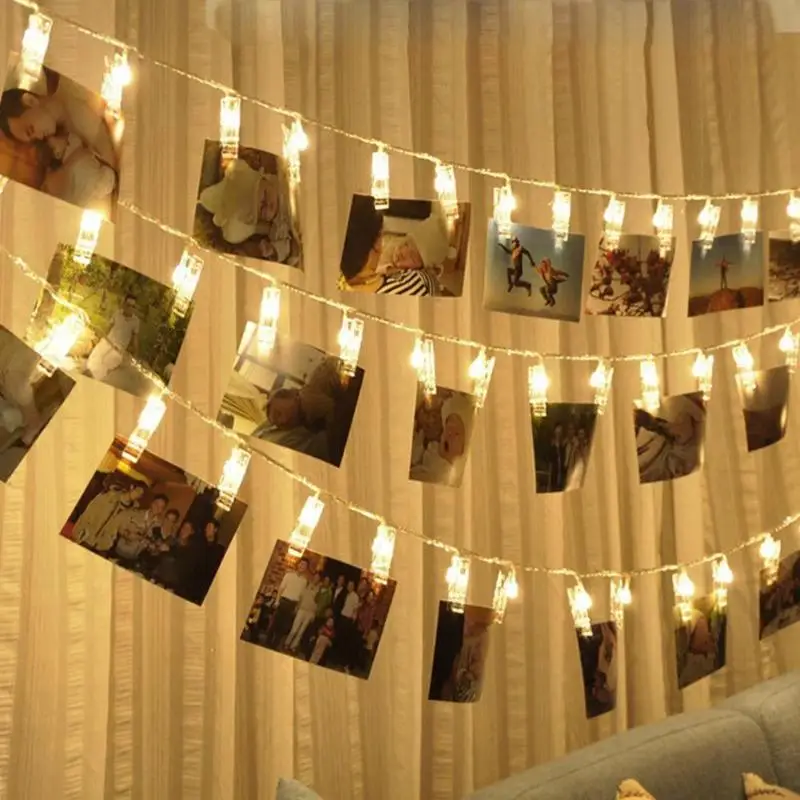 

Christmas LED Fairy Lamps Photo Clip String Lights Wedding Party Home Decor