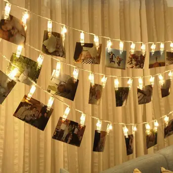 

Christmas LED Fairy Lamps Photo Clip String Lights Wedding Party Home Decor