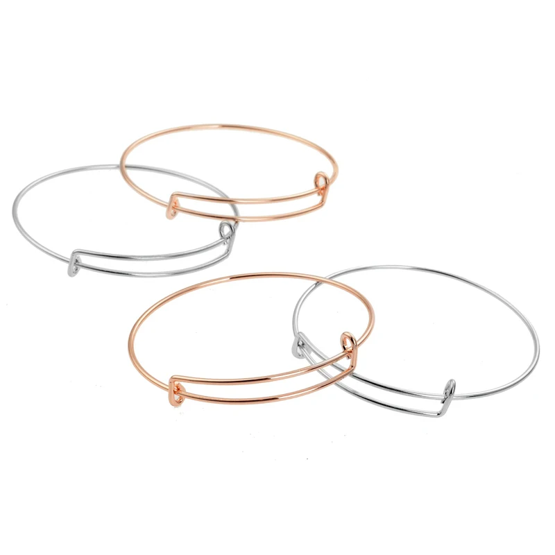 Adjustable Bracelet Stainless Steel DIY Charm Bangle 50-65mm Jewelry Finding Expandable Wire Bangles Bracelets Wholesale | Украшения и