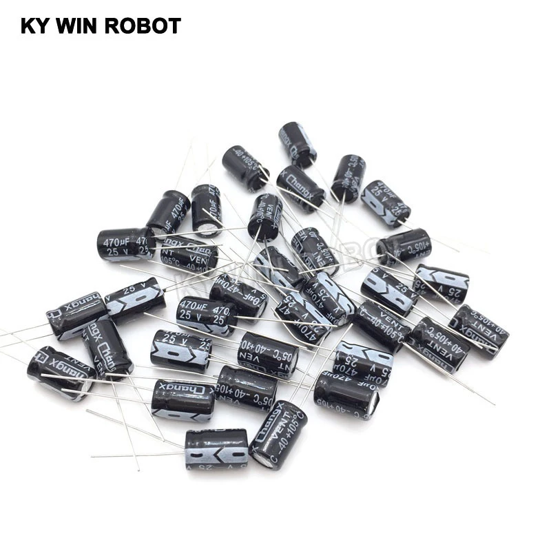 Pengiriman gratis 50 pcs 470 uF 25 V frekuensi tinggi Radial Electrolytic kapasitor, 8 * 12 mm IC