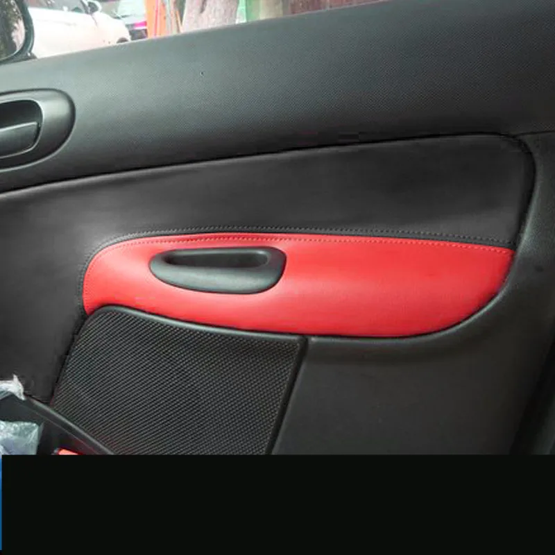 

Microfibre Leather Doors Trim Panel Armrest Protective Cover For Peugeot 206 207 Citroen C2 CAB100