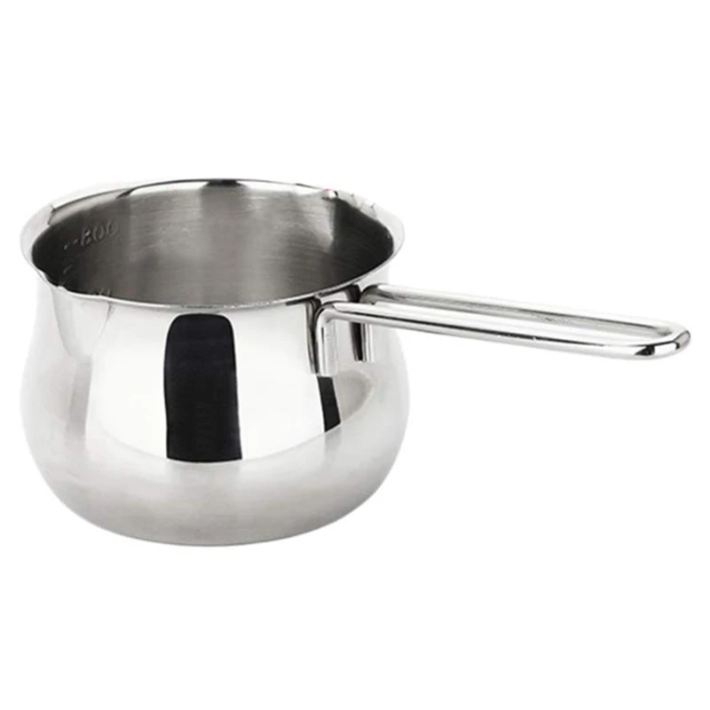 Milk Heating Pot Stainless Steel Sauce Pan Cheese Baking Pan with