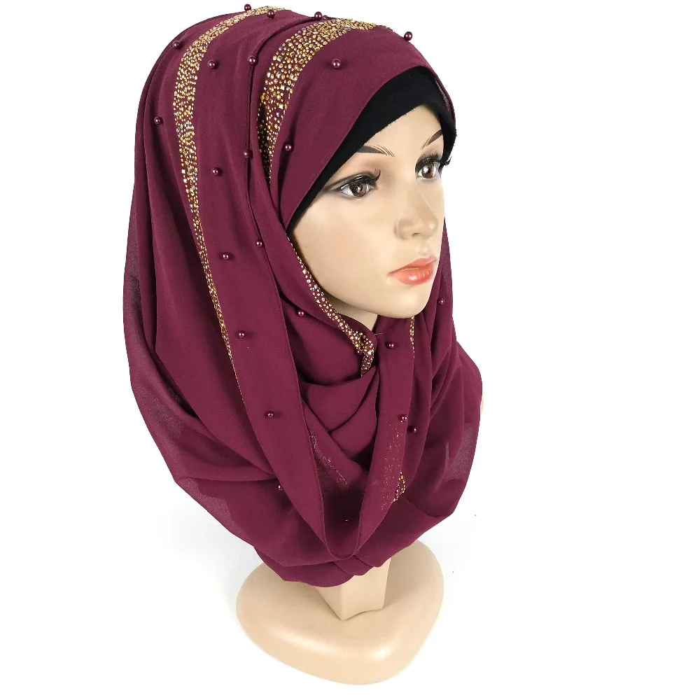 D3 10 шт. женский простой пузырь шифон шарф хиджаб обёрточная бумага printe одноцветные шали повязка мусульманские хиджабы шарфы/шарф