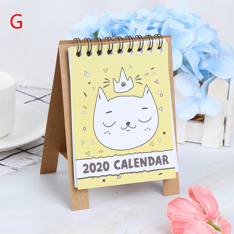 Ручной рисунок свежий мультфильм Мини Фламинго настольная бумага календарь двойной ежедневный планировщик стол планировщик годовой Органайзер дня - Цвет: G