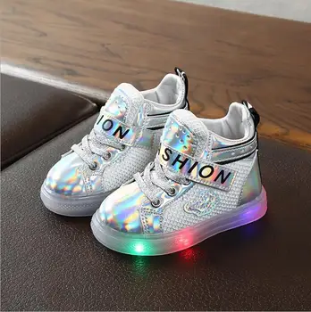 

LED lights children casual shoes breathable boys and girls sports shoes Kids non-slip running glowing shoes