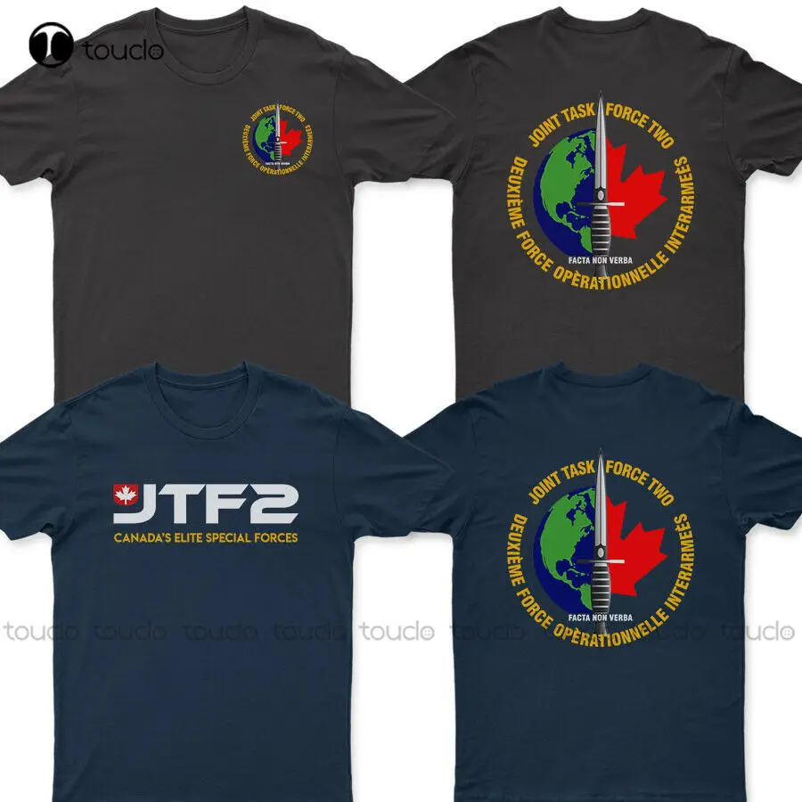 Футболка с надписью спецопераций Canada Elite Jtf2 хлопковая для женщин и мужчин |