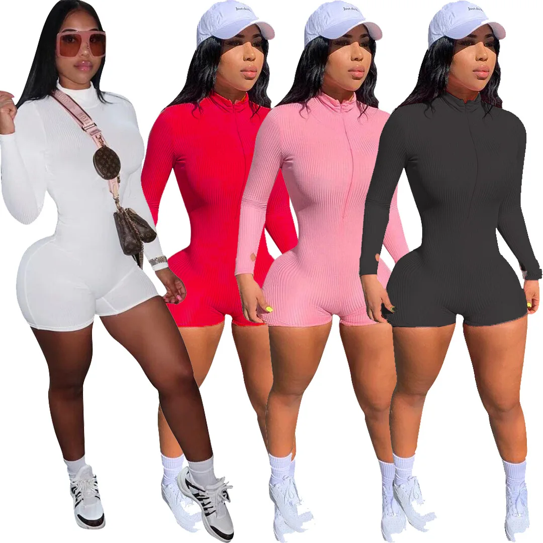 

One Piece Yoga Set For Women 2020Autumn Half Finger Sleeve Shorts Rompers Stretch Fitness Workout Tracksuit Bodycon Jumpsuit