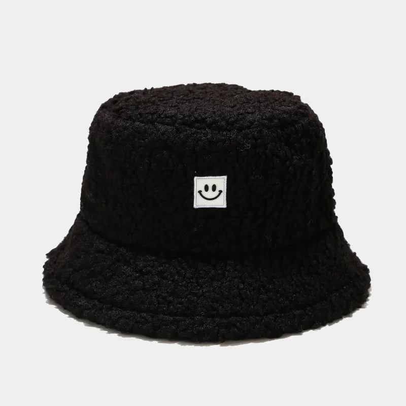Hitam Putih Topi Ember Tebal Hangat 