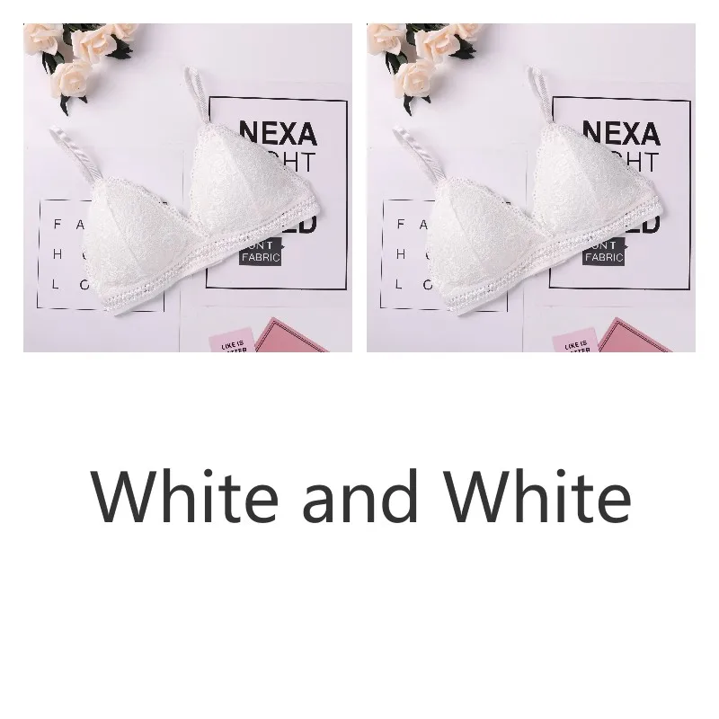 2 pcs white 1/2 шт Французский Стиль бюстгальтер без косточек бесшовный бюстгальтер с глубоким v-образным вырезом, кружевной бюстгальтер Беспроводной тонкий сексуальное нижнее белье; мягкие и спортивный бюстгальтер для девочек переходного возраста от Для женщин Горячая - Цвет: 2 pcs white