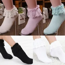 Новинка; короткие носки с оборками; модные милые женские кружевные носки принцессы для девочек; красивые и милые хлопковые носки розового цвета