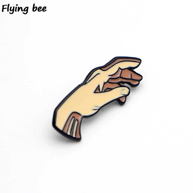 Flyingbee 2 шт./компл. создание Adam брошь и булавка классные руки эмаль шпильки значок рубашка шпильки с отворотом бижутерия X0447