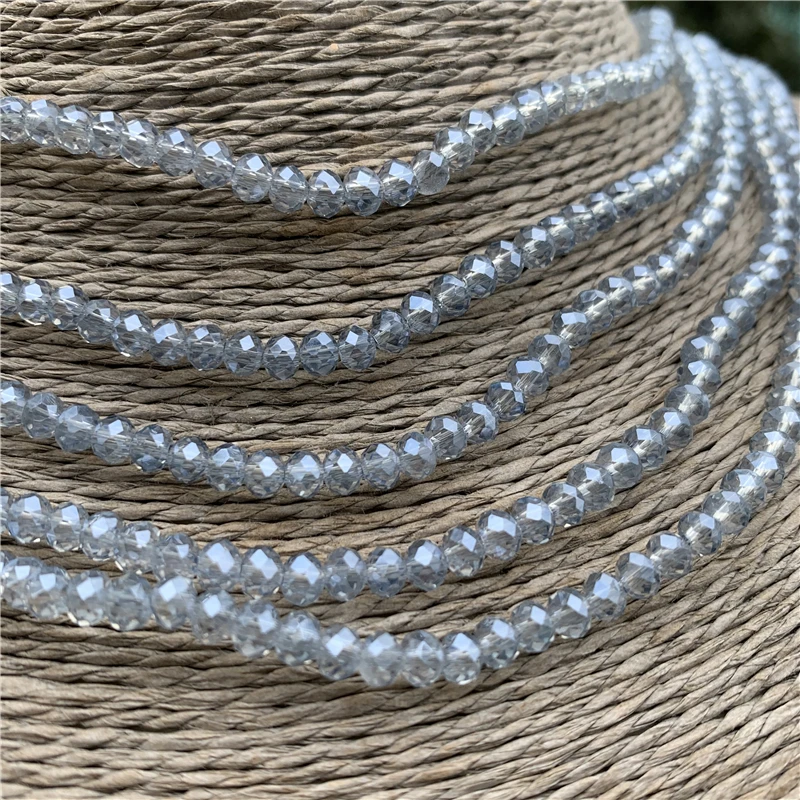 blue shadow 3x4 мм 140 шт хрустальные круглые бусины стеклянные бусины граненые хрустальные бусины для изготовления ювелирных изделий Diy бисер оптом - Цвет: blue shadow