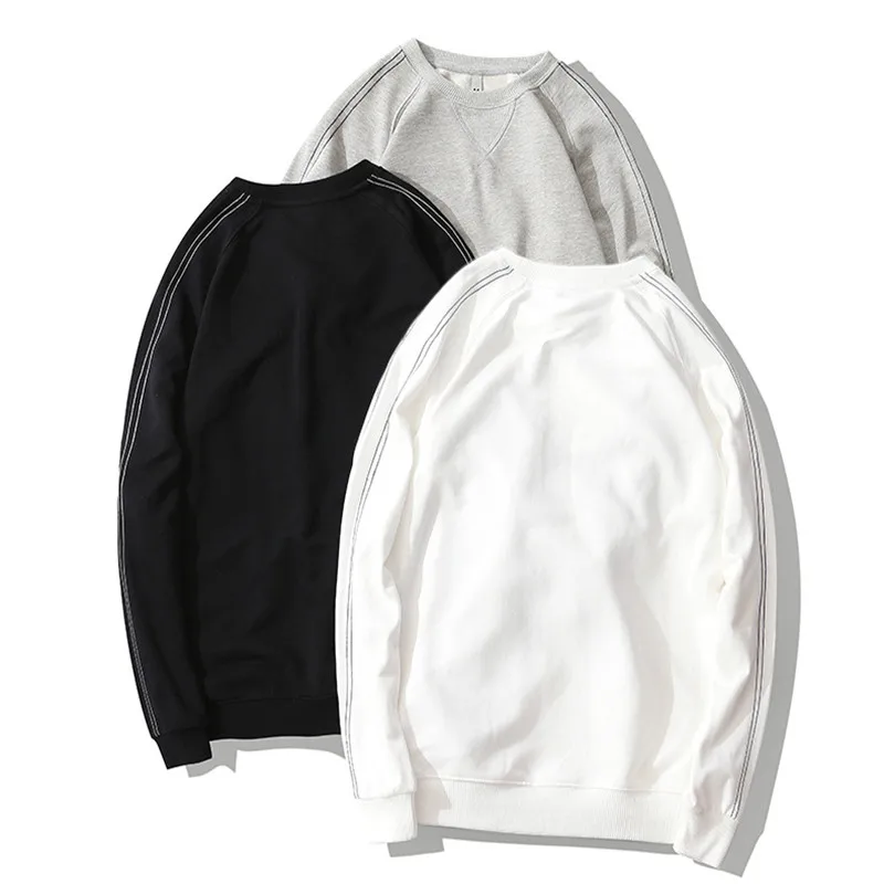 

Designer Winter Men Hoodies Solid Color O Neck Loose Men Sweatshirts Casual Plus Size Thick Homme Pullovers