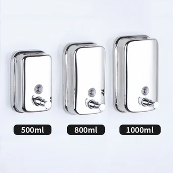 

Bathroom Soap Dispenser 500ML / 800ML / 1000ML Chrome Stainless Steel Manual Lotion Shampoo Dispenser Box Holder