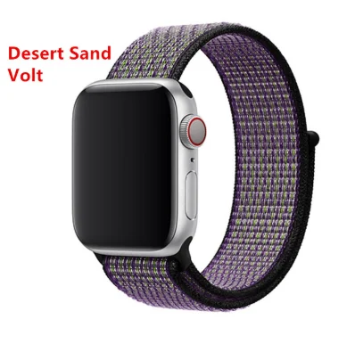 Ремешок для наручных часов Apple Watch 4 5 3/2/1 38 мм 42 мм 62new цветовый нейлоновый из мягкой дышащей ткани сменный ремешок петли для наручных часов iwatch серии 4 40 мм 44 мм - Band Color: 57SQSPYGH