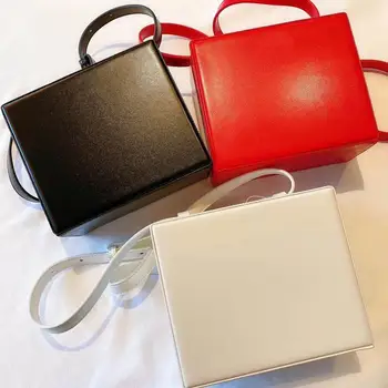 

Luxury Design Leather Handbags 2020 Spring Summer Fashion Box Bag Vintage Trunk Square Shoulder Messenger Bag Tide