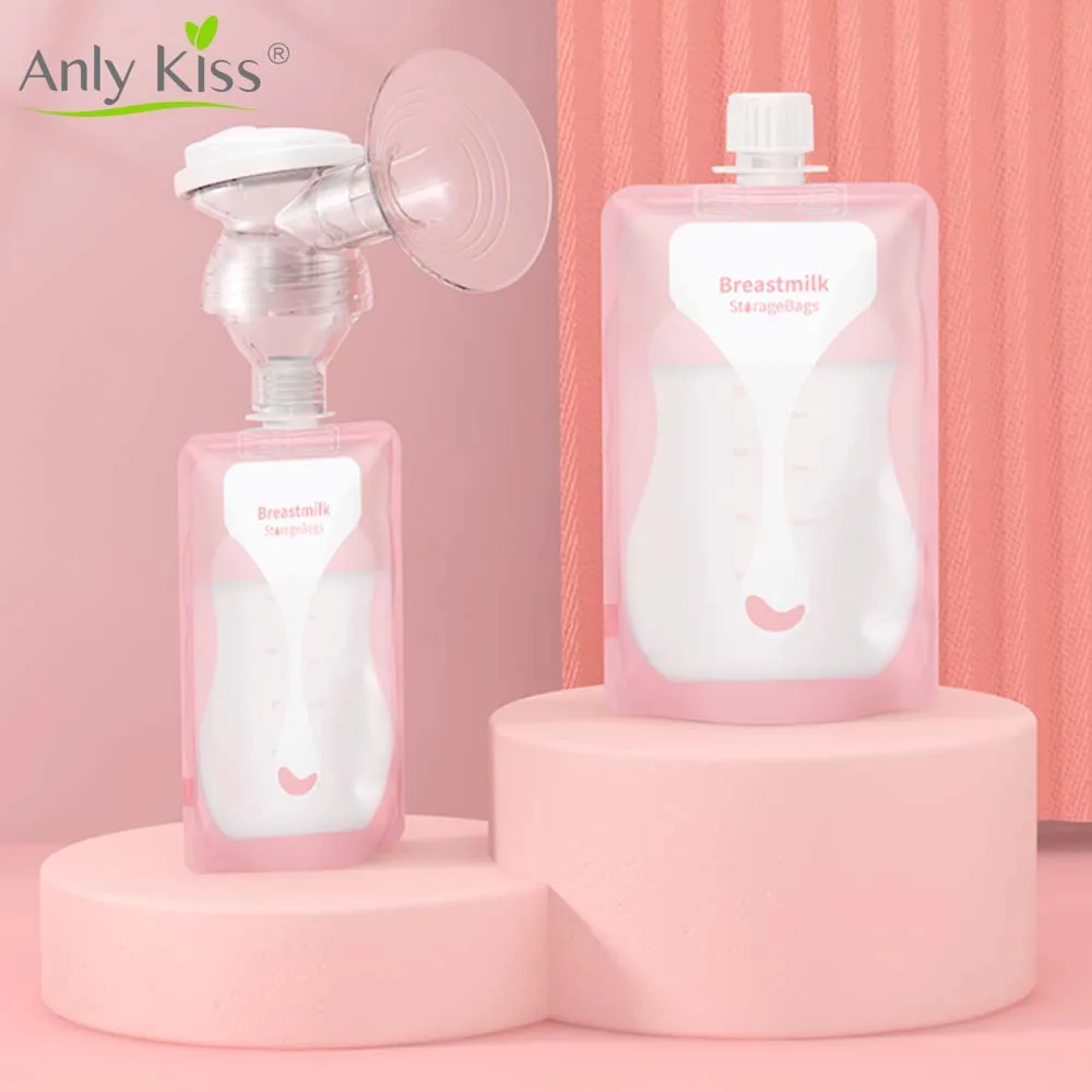 

Anly Kiss New 25pcs*200ml Baby Food Storage Pba Free Safe Breast Milk Storage Bags Best Used with Breast Pump Accessories